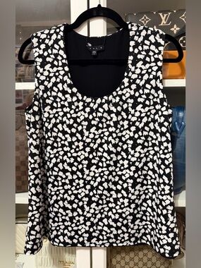 a.n.a Black and White Sleeveless Printed Tank